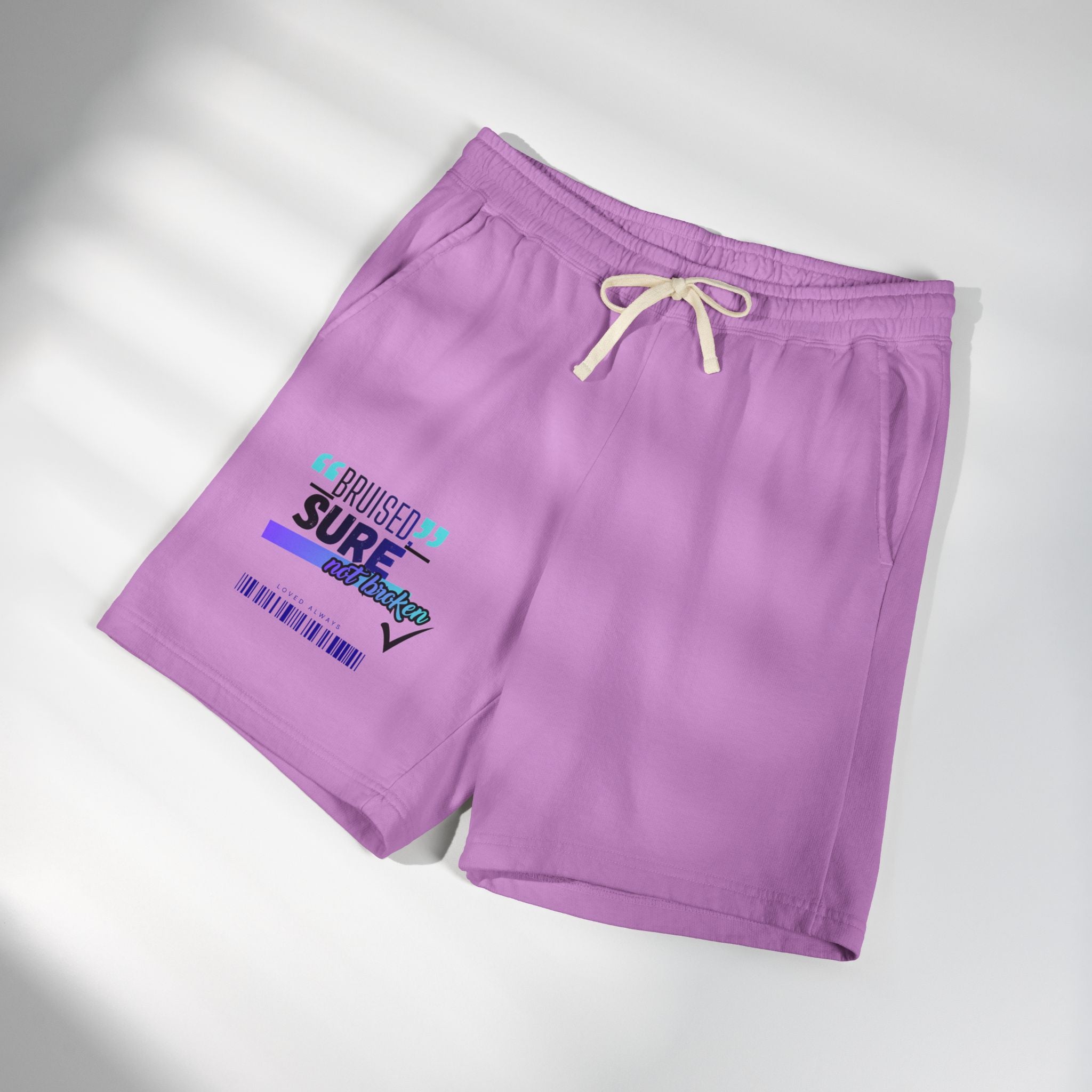 Christian Sweat Shorts — "Bruised Sure" Graphic Fleece Lounge Shorts
