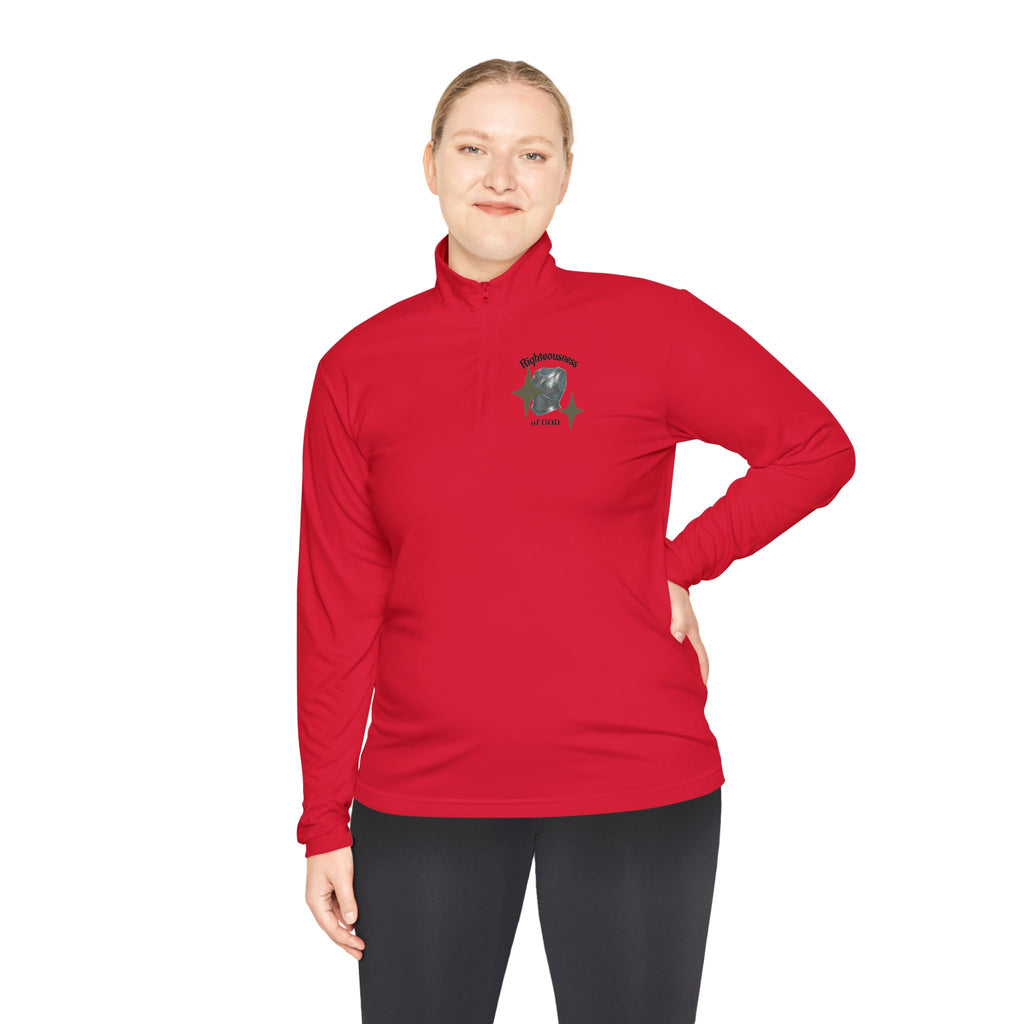 Christian Quarter-Zip Pullover — Breastplate of Righteousness Proverbs 12:28