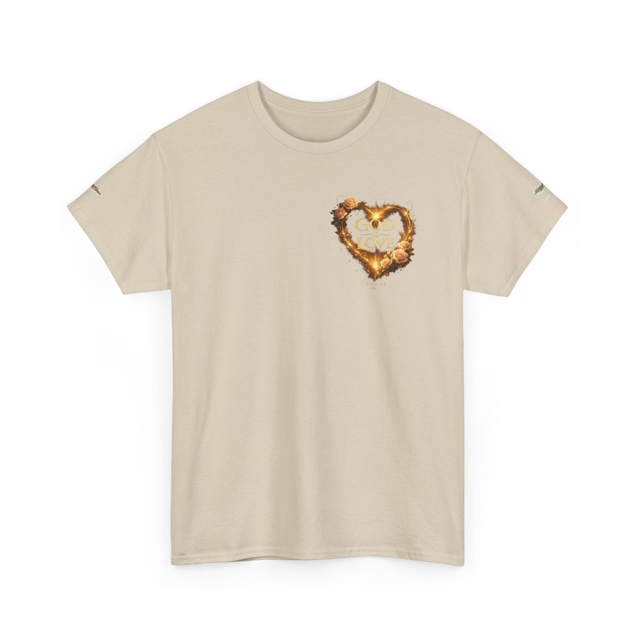 Christian Graphic Tee — God Is Love Vintage Flaming Heart T-Shirt