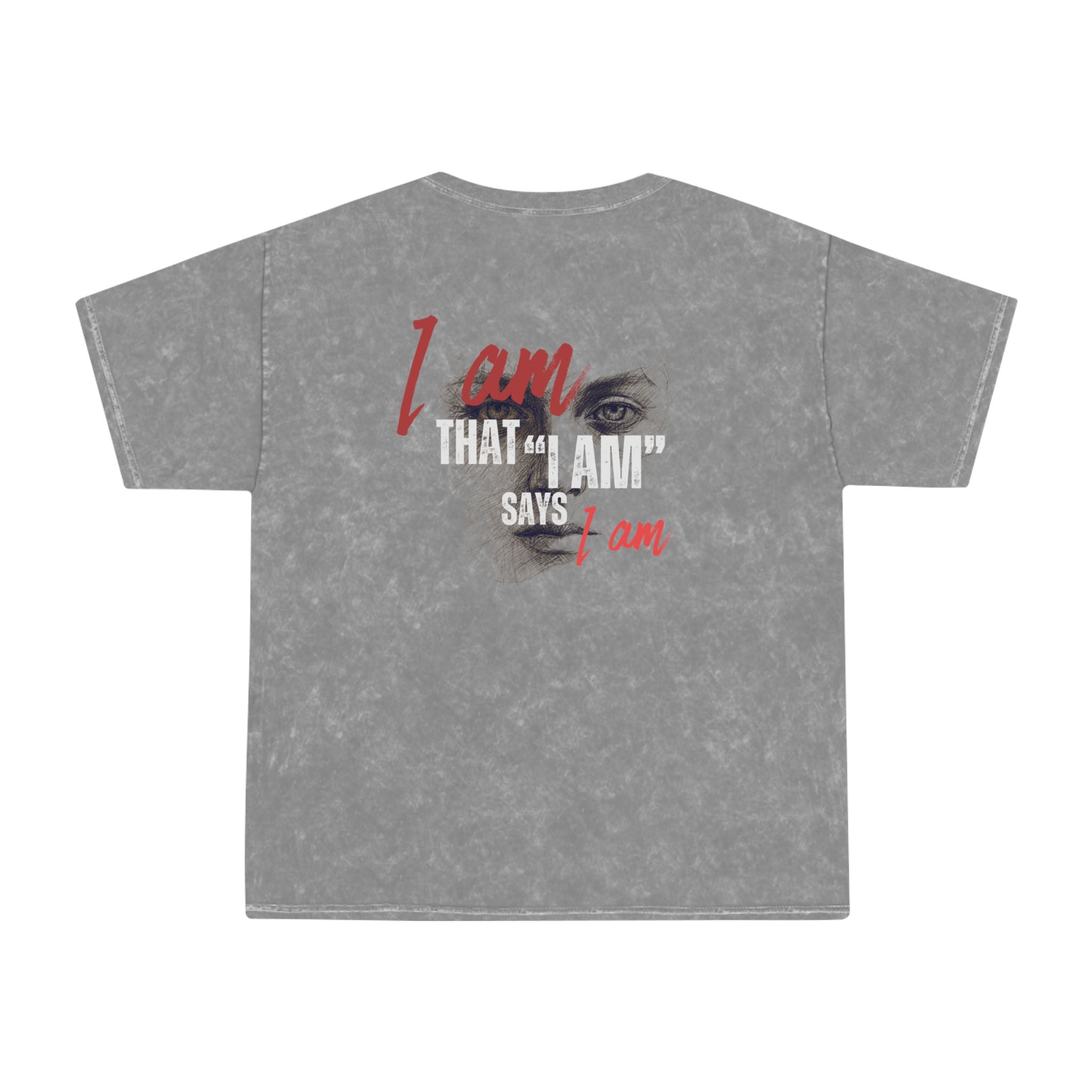 Christian Graphic Tee — "I Am That I Am" Vintage Mineral Wash Inspirational T-Shirt