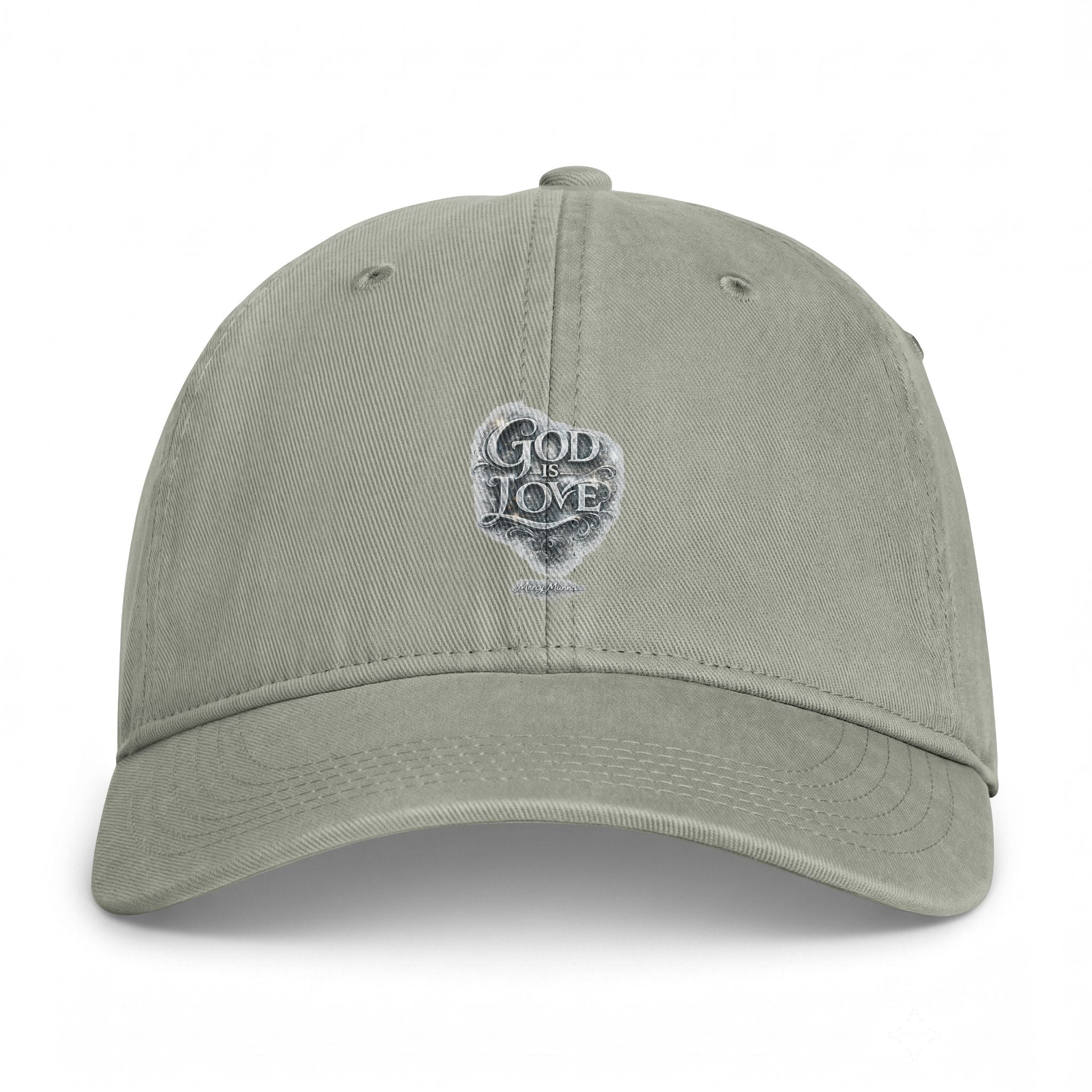 Christian Dad Hat — Embroidered "God Is Love" Washed Vintage Cap