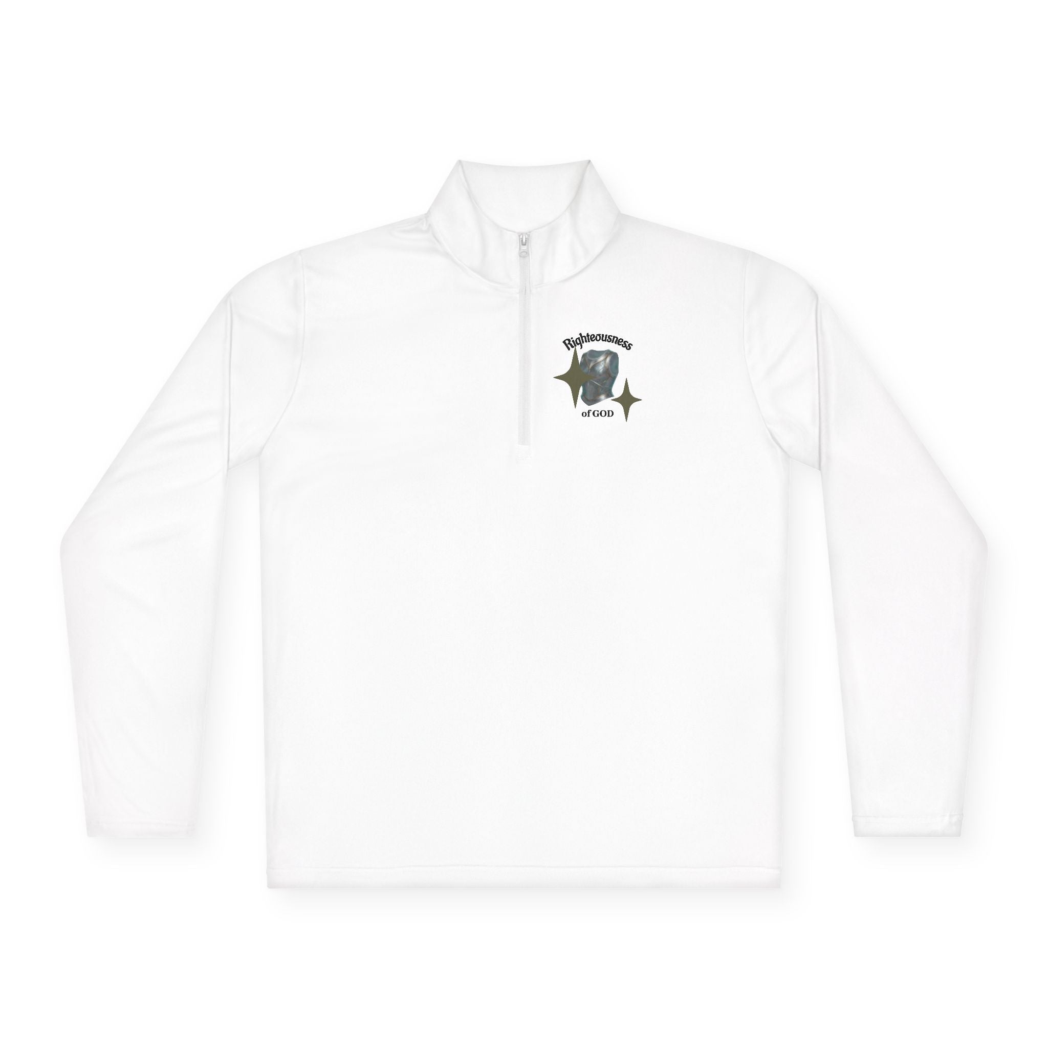 Christian Quarter-Zip Pullover — Breastplate of Righteousness Proverbs 12:28