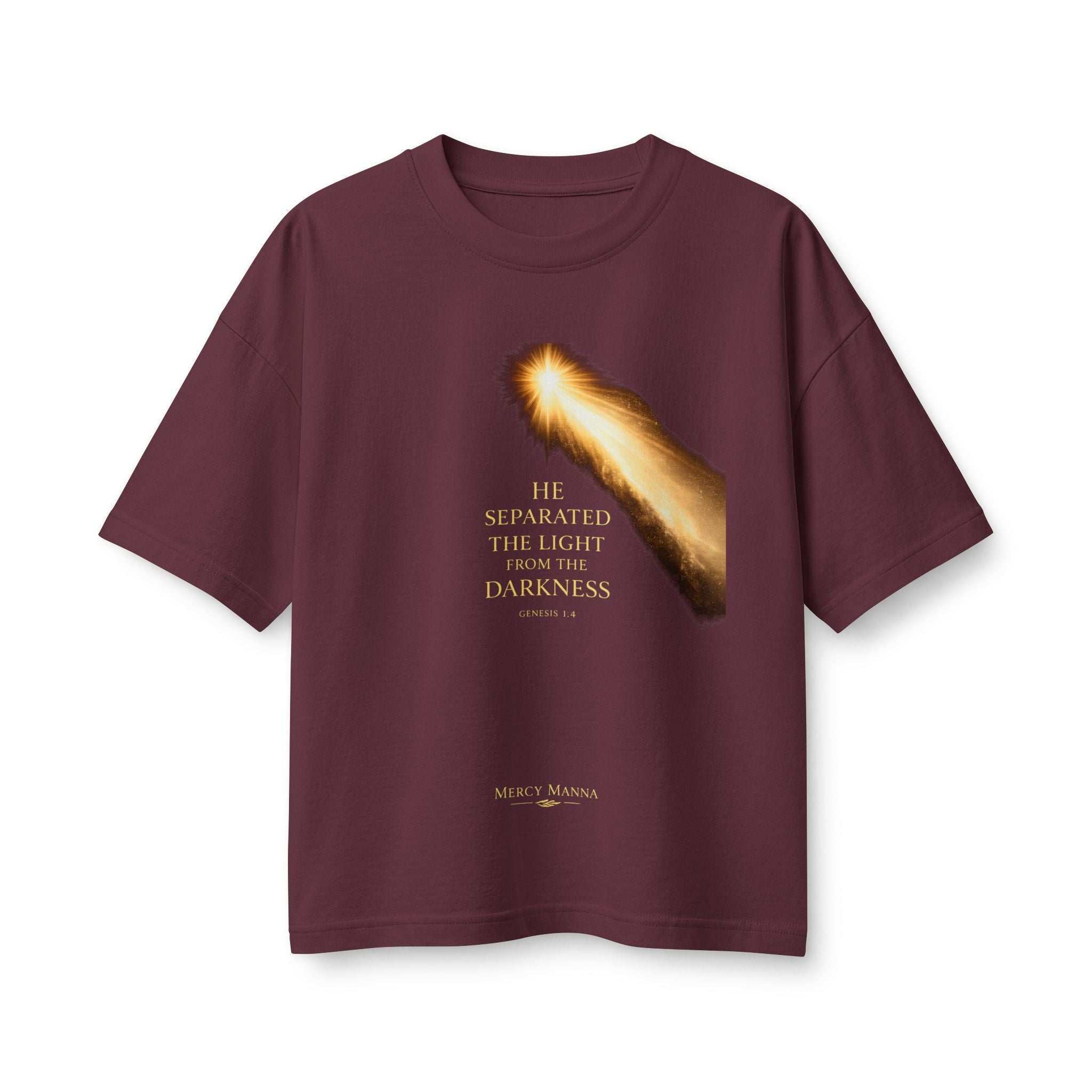 Christian Women's T-Shirt — "He Separated the Light from the Darkness" Graphic Tee