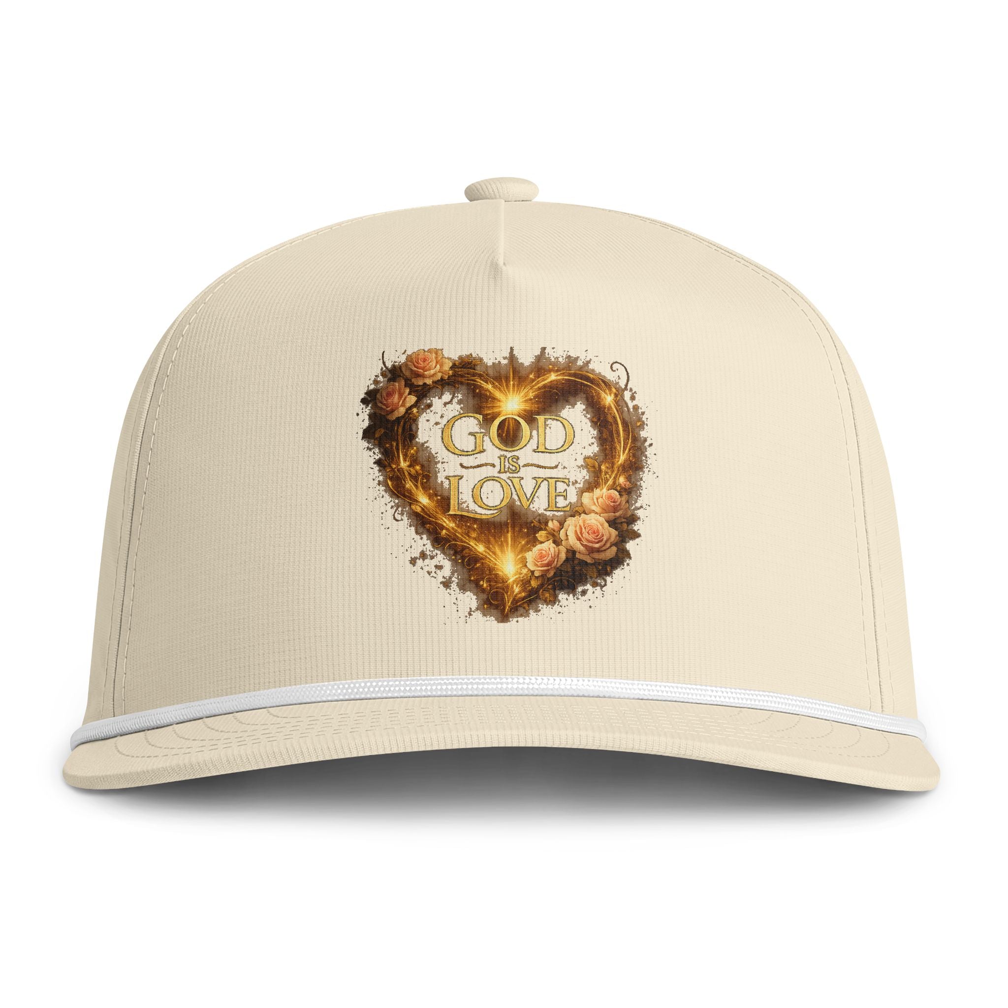 God Is Love Heart Rope Cap — Christian Faith Baseball Hat