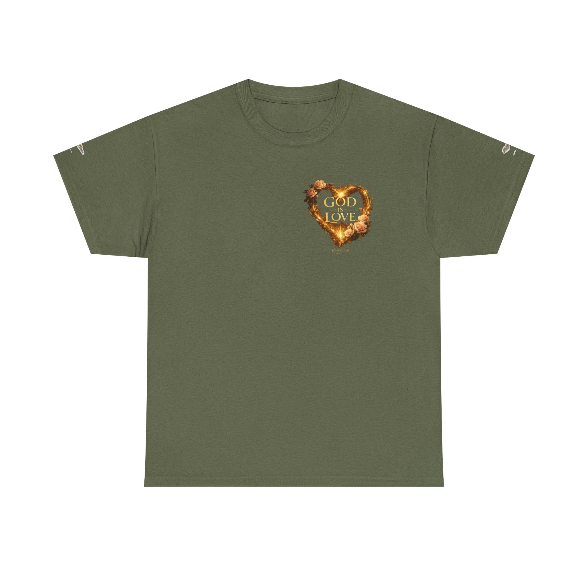 Christian Graphic Tee — God Is Love Vintage Flaming Heart T-Shirt