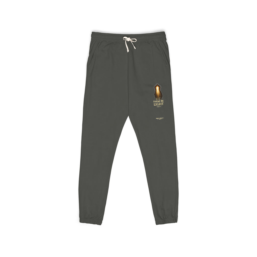 Cozy Candle Logo Sweatpants — "Let there be Light" Fleece Joggers