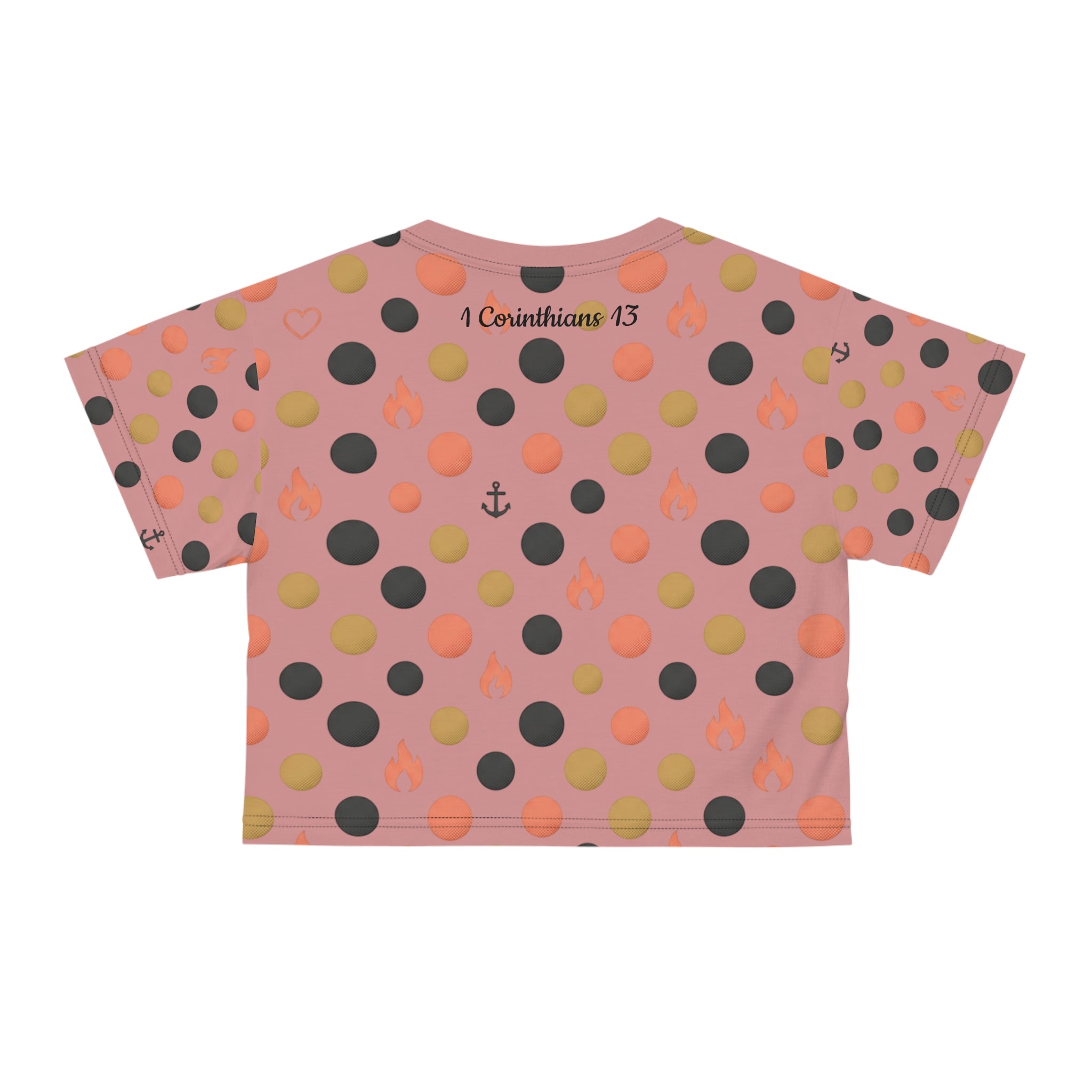 Love Polka Crop Tee — 1 Corinthians 13 Christian Inspirational Top
