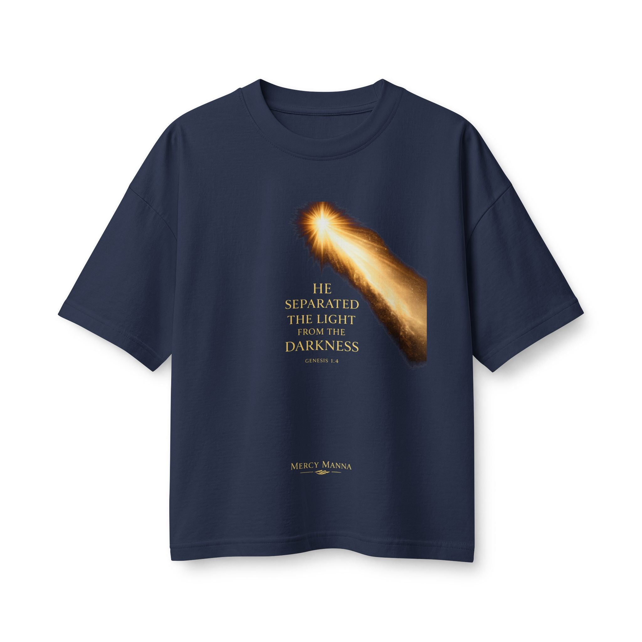 Christian Women's T-Shirt — "He Separated the Light from the Darkness" Graphic Tee