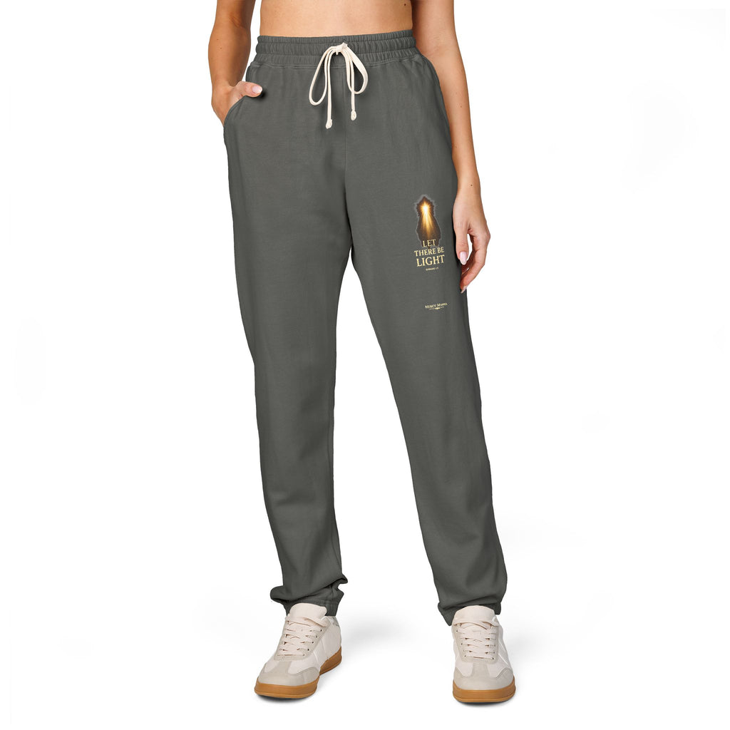 Cozy Candle Logo Sweatpants — "Let there be Light" Fleece Joggers