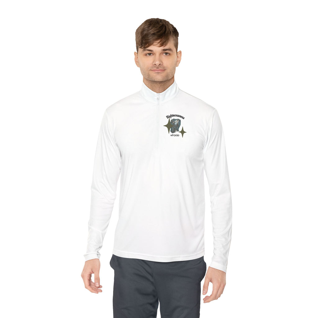Christian Quarter-Zip Pullover — Breastplate of Righteousness Proverbs 12:28