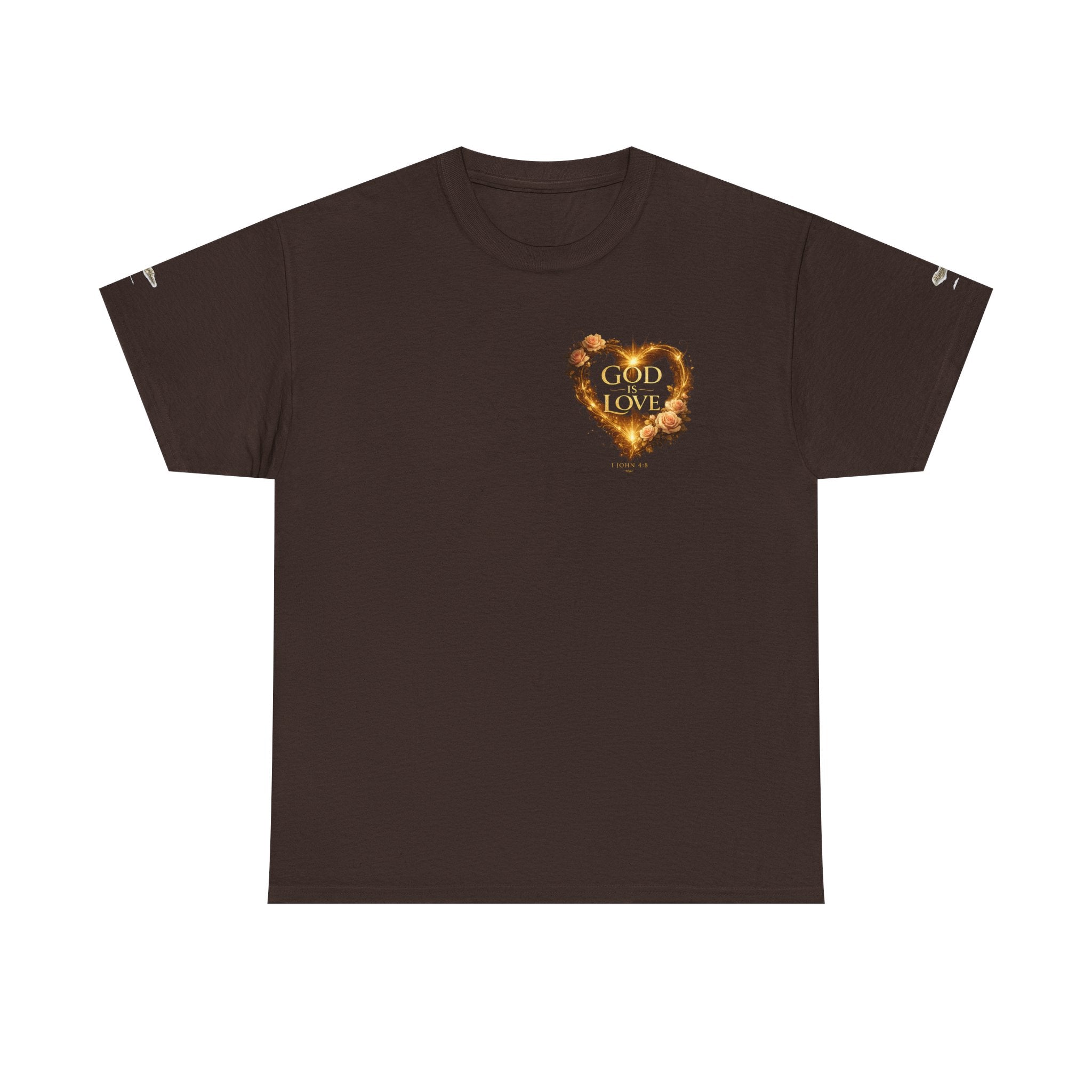 Christian Graphic Tee — God Is Love Vintage Flaming Heart T-Shirt