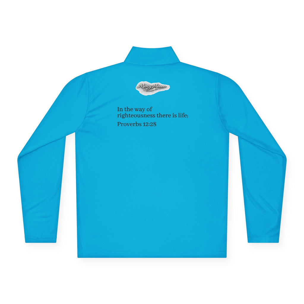 Christian Quarter-Zip Pullover — Breastplate of Righteousness Proverbs 12:28