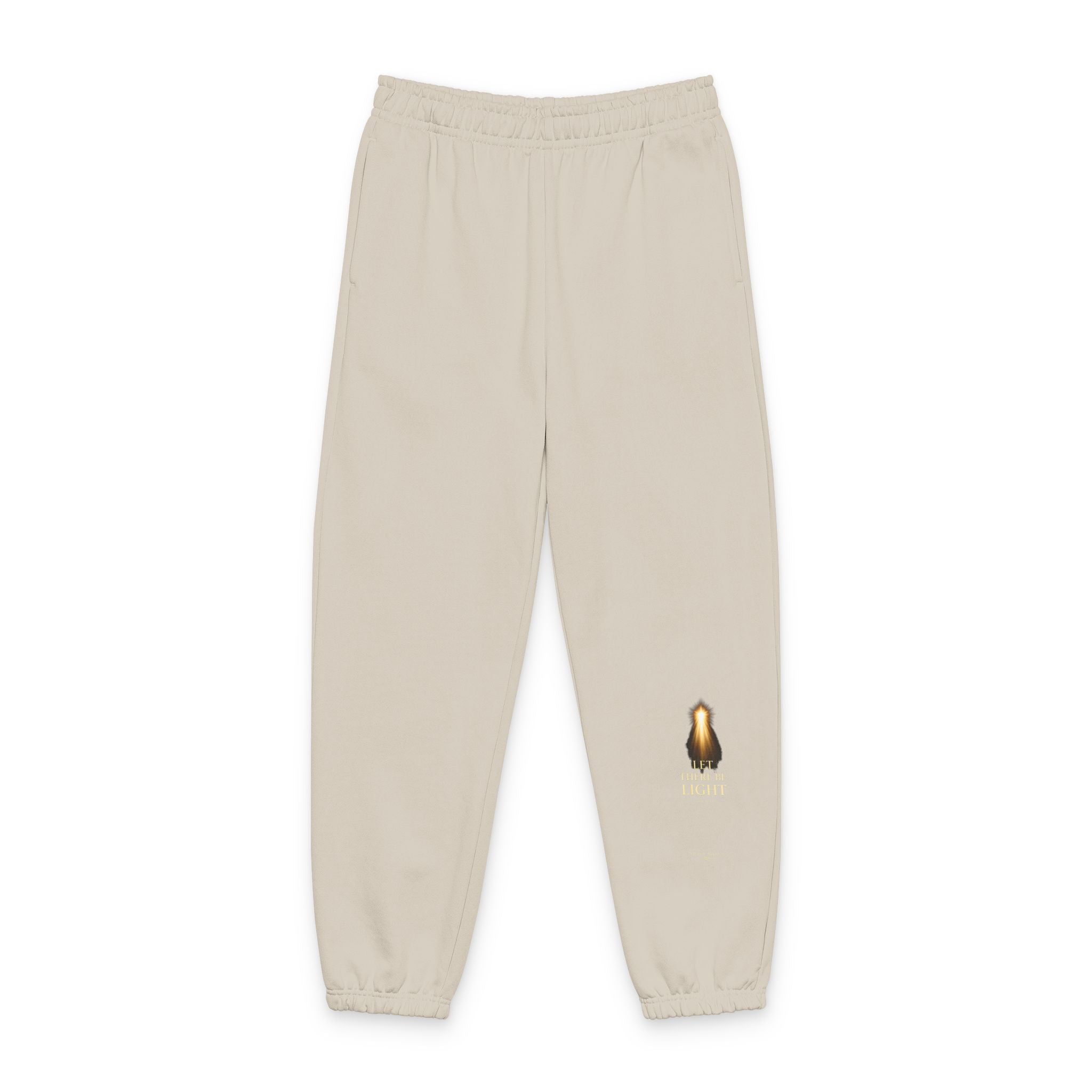 Minimal Gold Flame "Let there be Light" Sweatpants — Cozy Casual Joggers