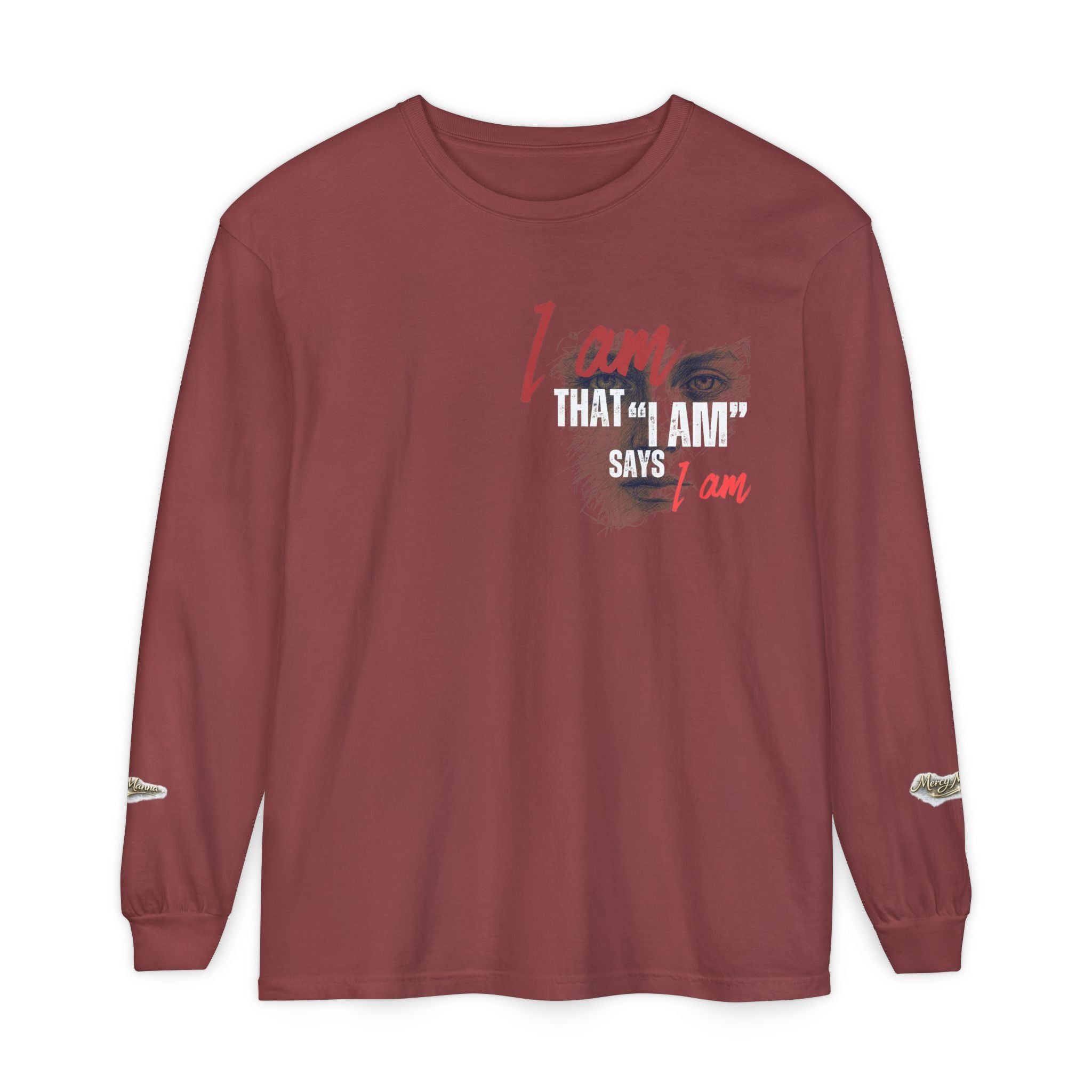 Christian Long Sleeve Tee — "I Am That I Am" Faith Inspirational Shirt