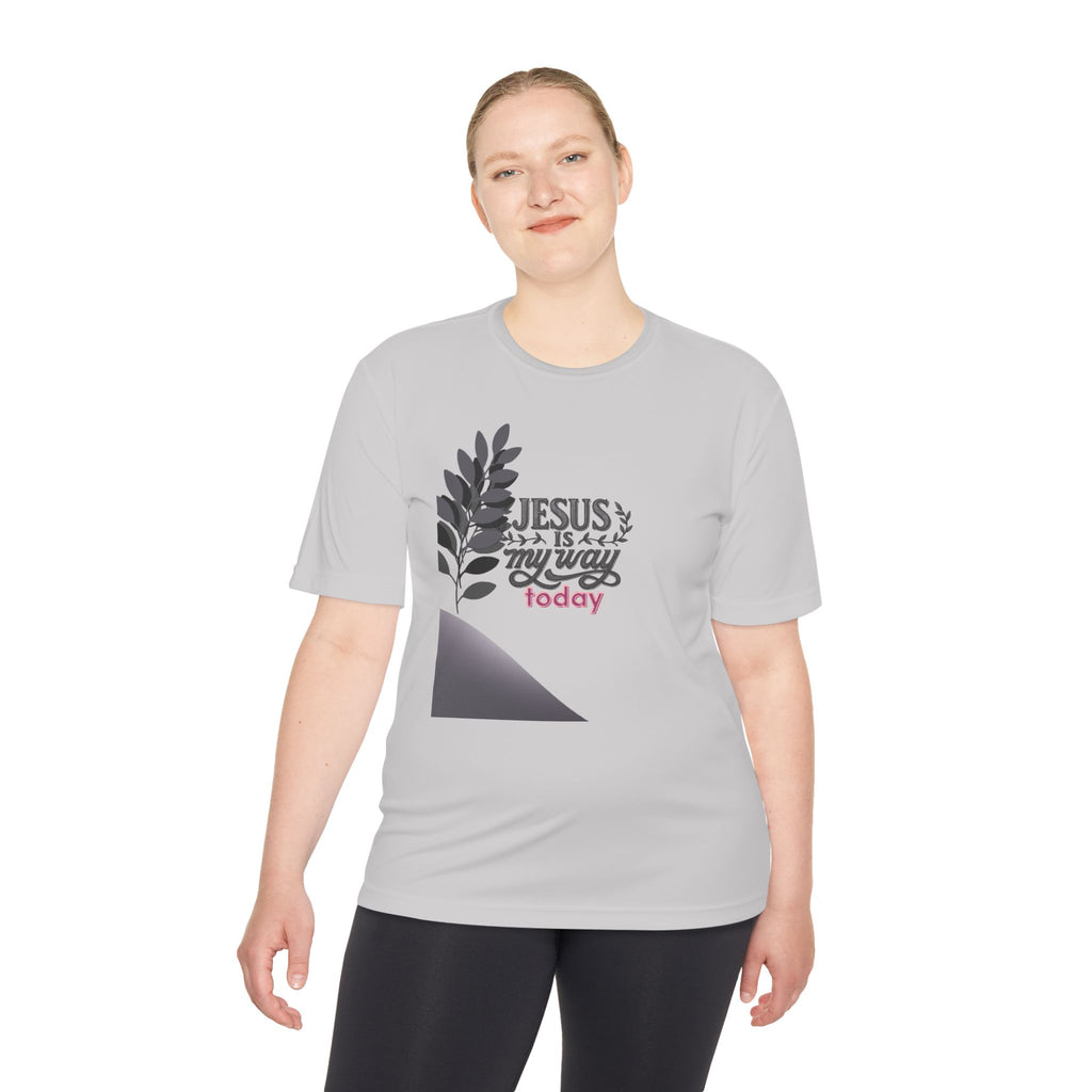 Christian Faith Tee — "Jesus Is My Way Today" Moisture-Wicking T-Shirt