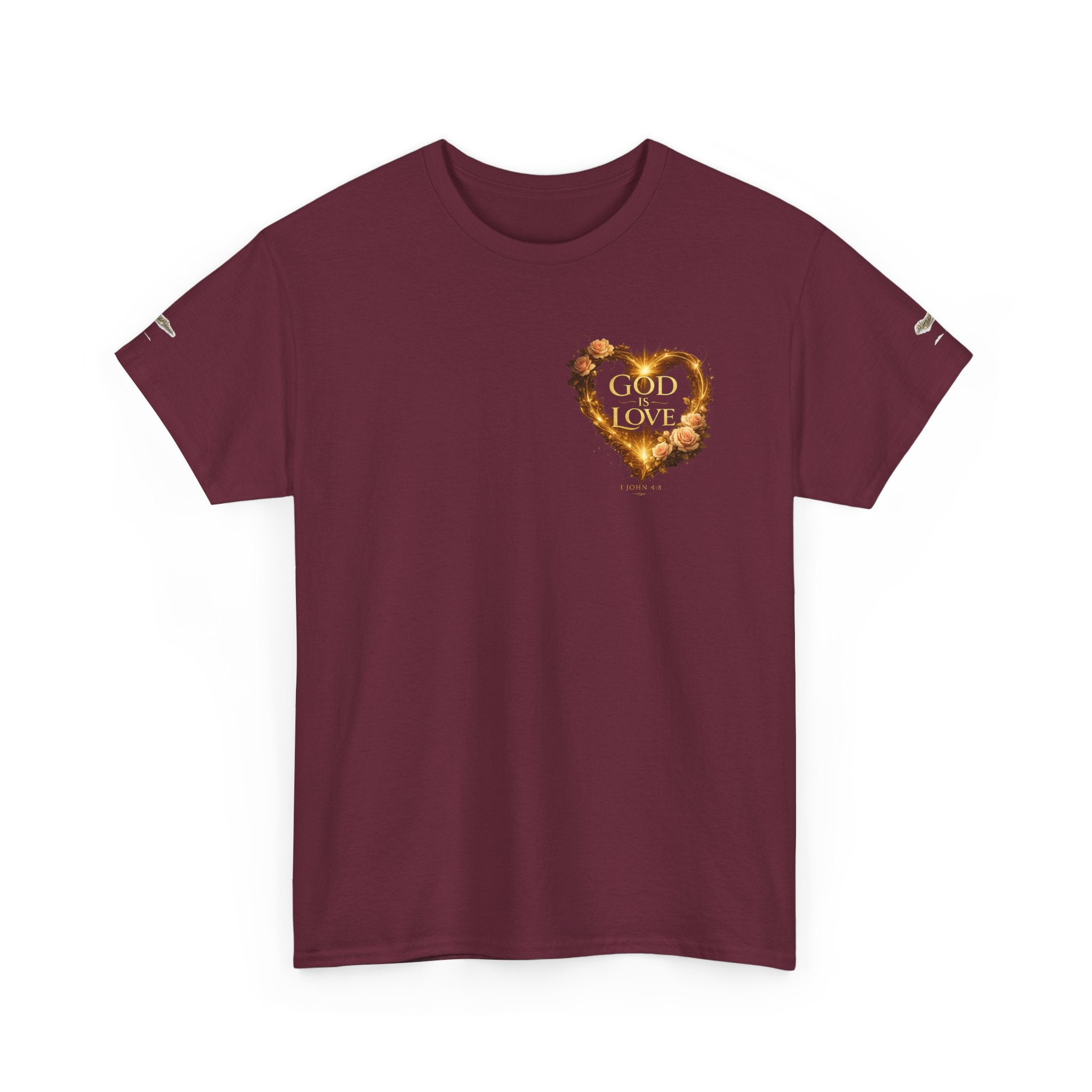 Christian Graphic Tee — God Is Love Vintage Flaming Heart T-Shirt