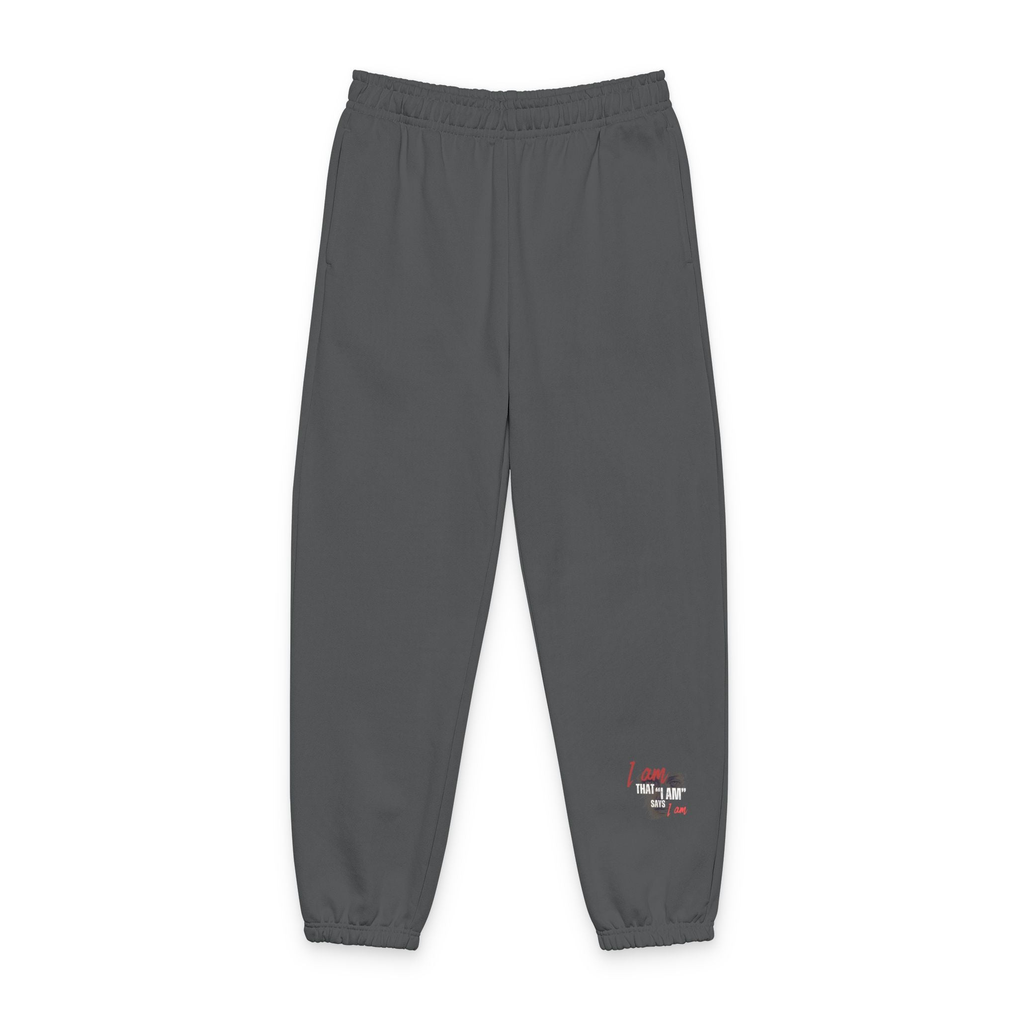 Minimalist "I am that I AM says I am" Sweatpants with Small Side Logo