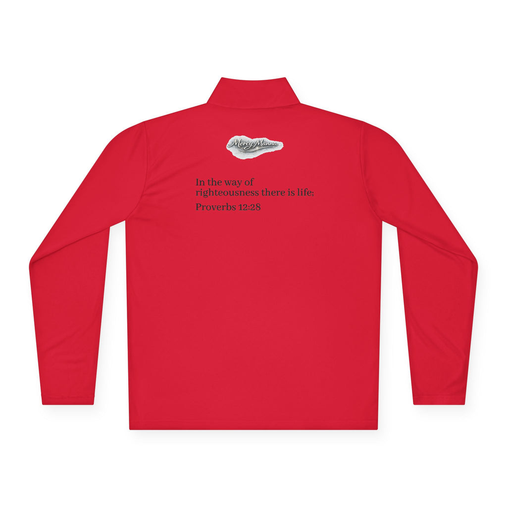 Christian Quarter-Zip Pullover — Breastplate of Righteousness Proverbs 12:28