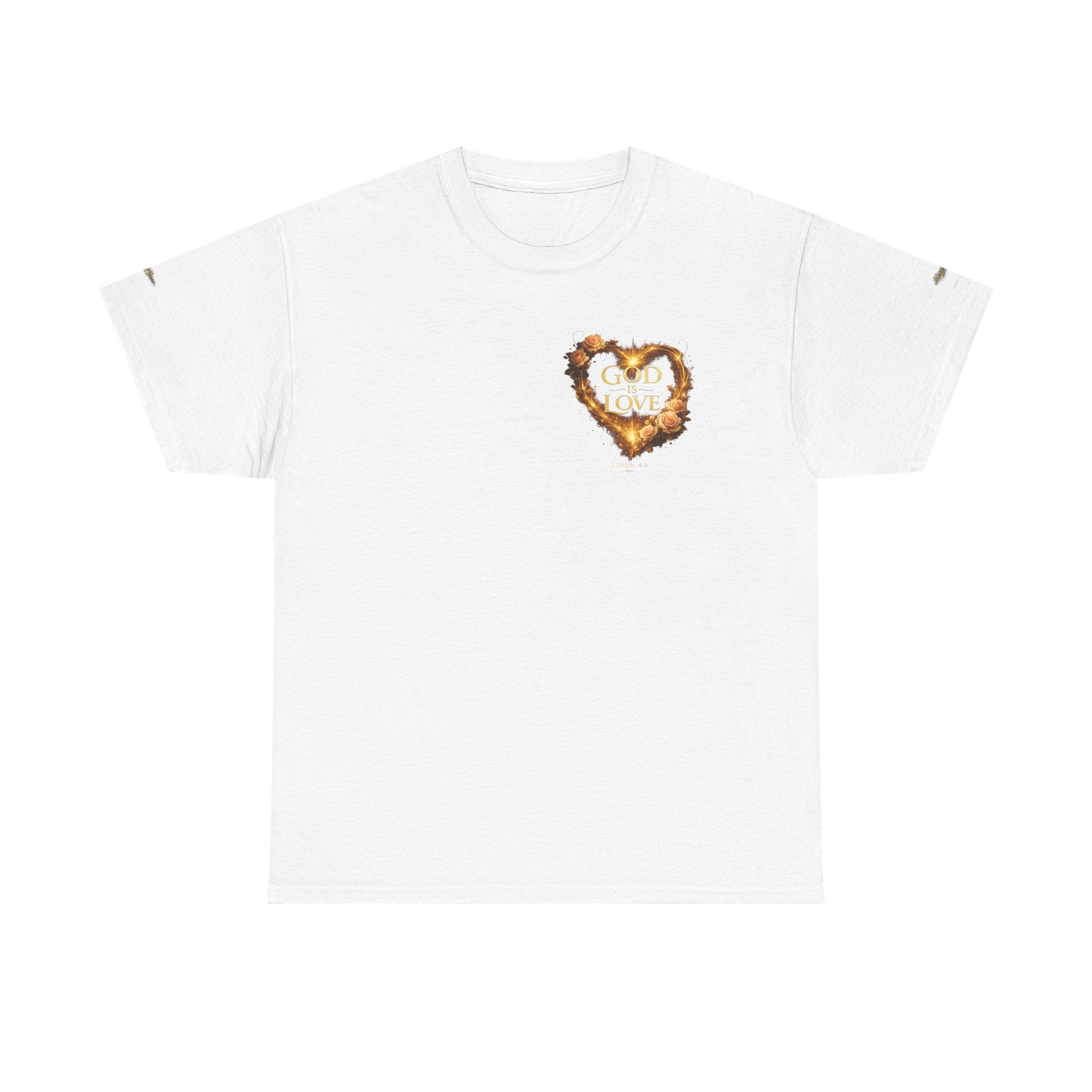 Christian Graphic Tee — God Is Love Vintage Flaming Heart T-Shirt