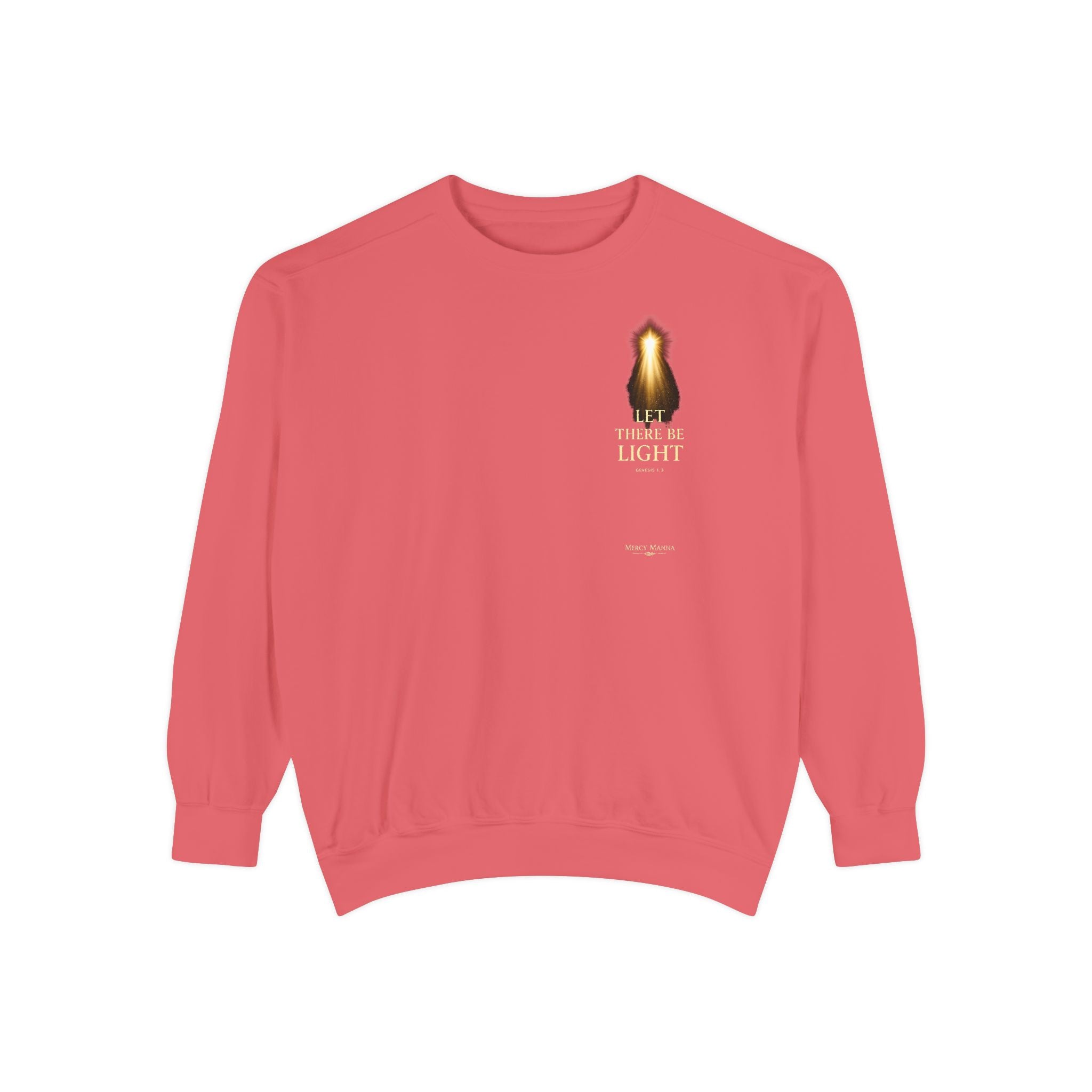 Christian Crewneck Sweatshirt — "Let There Be Light" Cozy Religious Light Figurine Sweatshirt