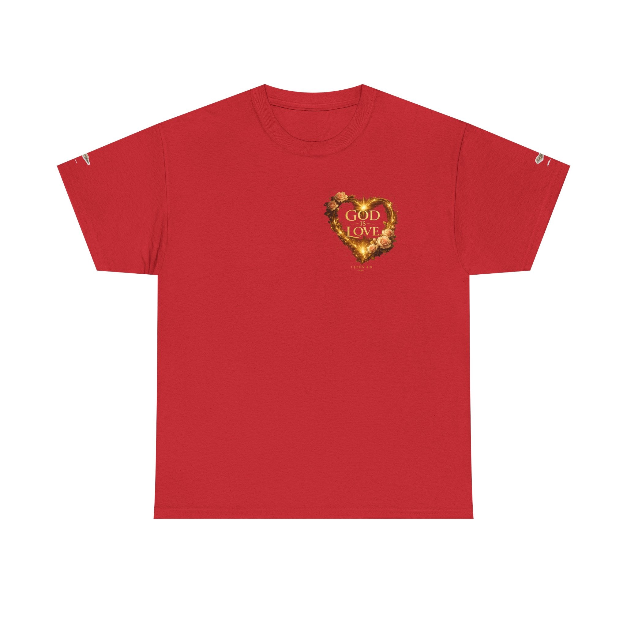 Christian Graphic Tee — God Is Love Vintage Flaming Heart T-Shirt